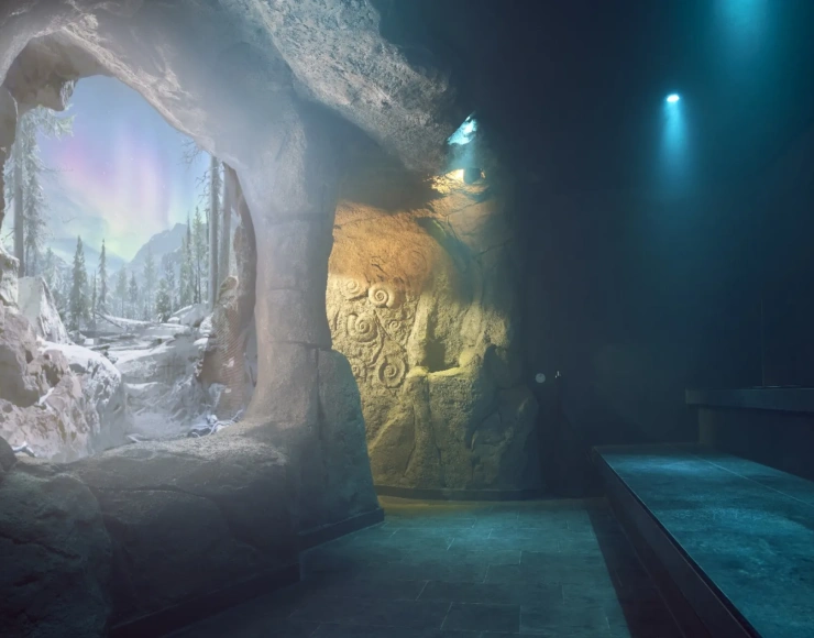 Gauja stoomcabine bij Thermen Bussloo, een verstilde wellnessruimte waarin warmte, materiaal en zintuiglijke beleving samenkomen